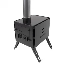 Печь дровяная Light малая, сталь 1 мм (с экранами и угловыми трубами), СЛЕДОПЫТ