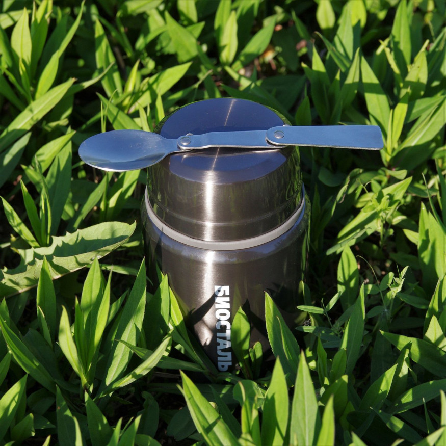 Термос для еды Биосталь с широкой горловиной и ложкой, 0,5 л