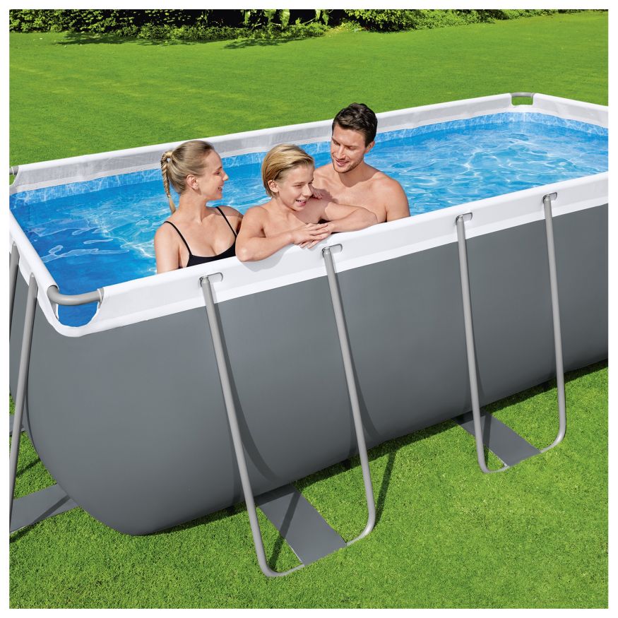 Бассейн каркасный Power Steel, 412 х 201 х 122 см с лестницей и картриджным фильтром 2006л/ч