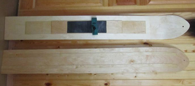 Лыжи Зима с полозьями (береза, осина 200мм), длина 120 см