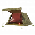 Палатка зимняя ЧУМ 2 (трехслойная, пиксель с выводом под трубу и навесом)