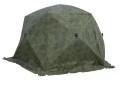 Палатка зимняя ЧУМ 2 (трехслойная, пиксель с выводом под трубу и навесом)