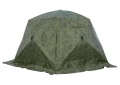 Палатка зимняя ЧУМ 2 (трехслойная, пиксель с выводом под трубу и навесом)
