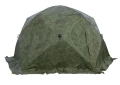 Палатка зимняя ЧУМ 2 (трехслойная, пиксель с выводом под трубу и навесом)